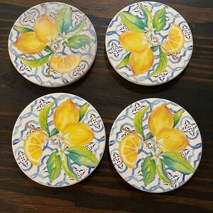 Lemon Patterned Coasters Set